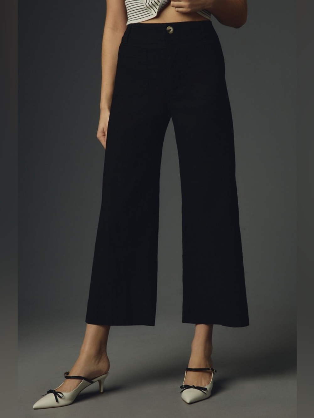 Anthropologie Black Wide Leg Pants